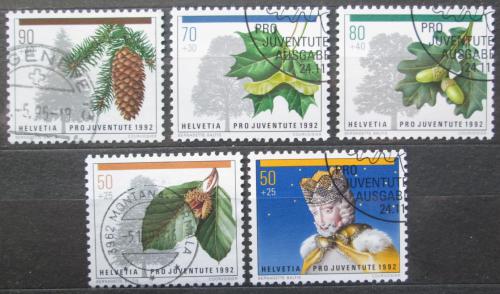 Poštové známky Švýcarsko 1992 Stromy, Pro Juventute Mi# 1483-87 Kat 6€
