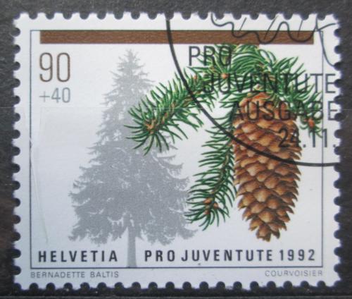 Poštová známka Švýcarsko 1992 Smrk ztepilý Mi# 1487