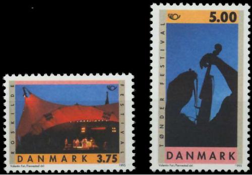 Poštové známky Dánsko 1995 NORDEN, festivaly Mi# 1105-06