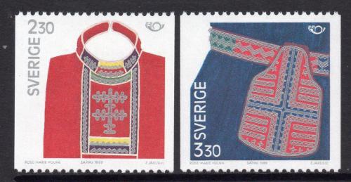 Poštové známky Švédsko 1989 NORDEN, lidové kroje Mi# 1537-38