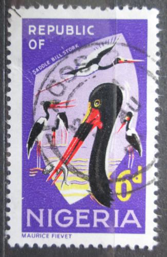Poštová známka Nigéria 1966 Bocian sedlatý Mi# 181 A