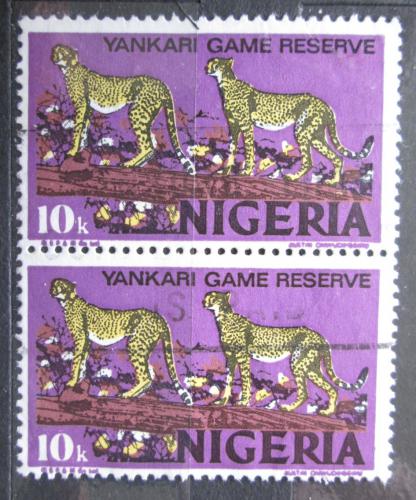 Poštové známky Nigéria 1976 Gepardi pár Mi# 279 II X