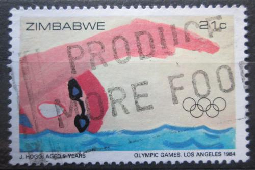 Poštová známka Zimbabwe 1984 LOH Los Angeles, plavání Mi# 290