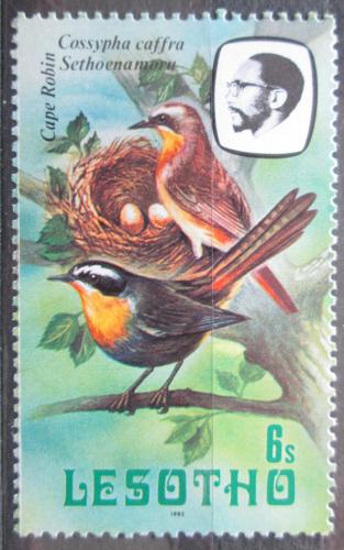 Poštová známka Lesotho 1981 Drozdík kapský Mi# 334