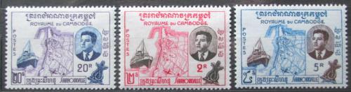 Poštové známky Kambodža 1960 Prístav Sihanoukville Mi# 98-100 Kat 4.50€