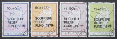 Poštové známky Svätý Vincent 1979 Mapa ostrova pretlaè Mi# 516-19