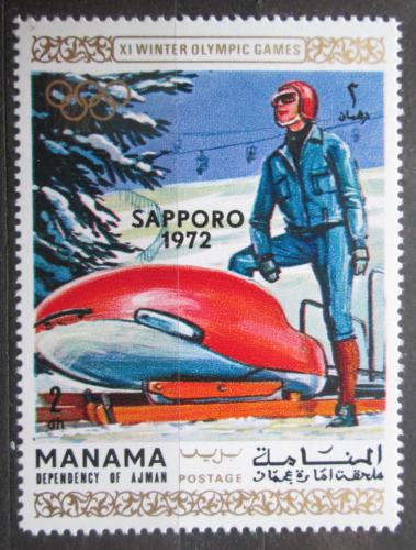 Poštová známka Manáma 1970 ZOH Sapporo, dvojbob Mi# 354 A