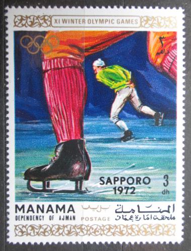 Poštová známka Manáma 1970 ZOH Sapporo, rychlobruslení Mi# 355 A