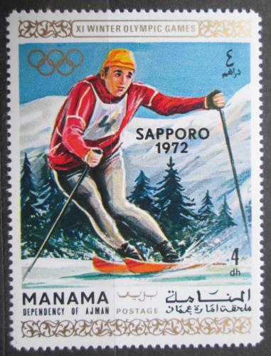 Poštová známka Manáma 1970 ZOH Sapporo, slalom Mi# 356 A