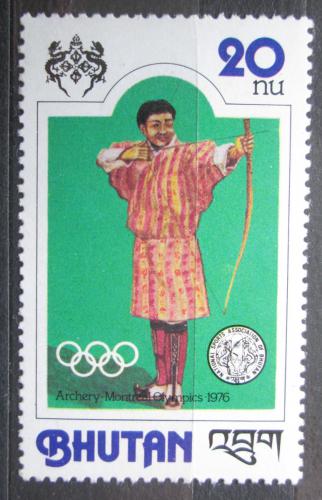 Poštová známka Bhútán 1978 LOH Montreal, lukostøelba Mi# 720 A Kat 6€