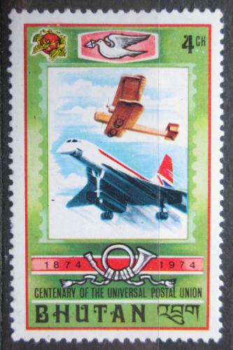 Poštová známka Bhútán 1974 UPU, 100. výroèie, letadla Mi# 595 A 