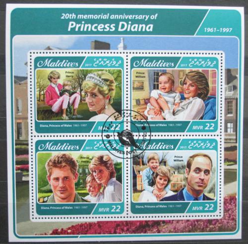 Poštové známky Maldivy 2017 Princezna Diana Mi# 6873-76 Kat 11€