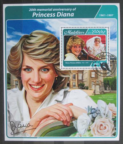 Poštová známka Maldivy 2017 Princezna Diana Mi# Block 1040 Kat 9€ 