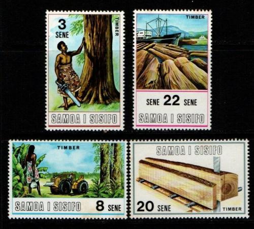 Poštové známky Samoa 1971 Døevaøský prùmysl Mi# 232-35