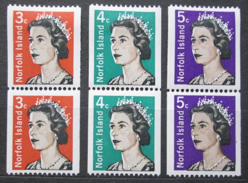 Poštové známky Norfolk 1968 Krá¾ovna Alžbeta II. Mi# 95-97