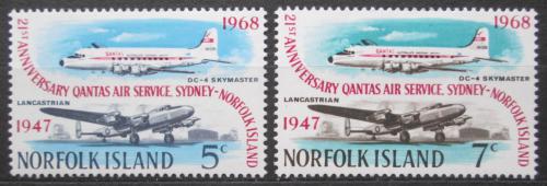 Poštovní známky Norfolk 1968 Letadla Mi# 98-99