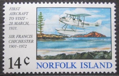 Poštovní známka Norfolk 1974 Hydroplán Mi# 153