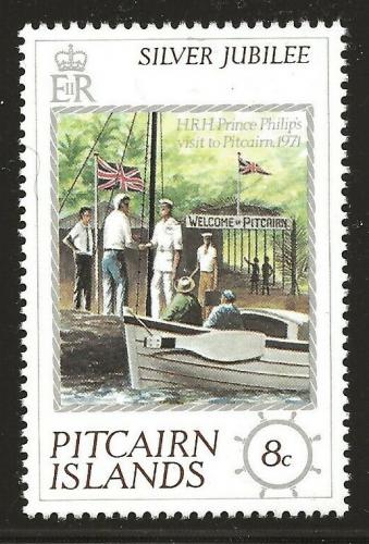 Poštová známka Pitcairnove ostrovy 1977 Návštìva prince Filipa Mi# 160