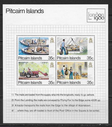 Poštové známky Pitcairnove ostrovy 1980 Výstava LONDON Mi# Block 6