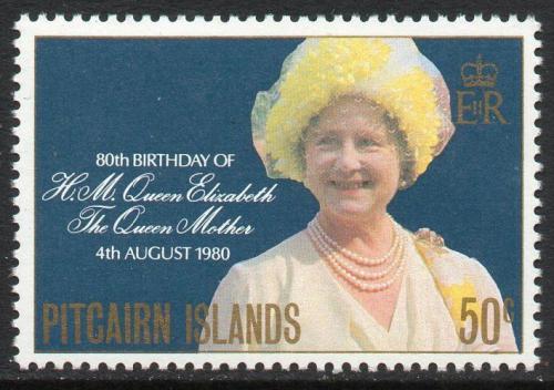 Poštová známka Pitcairnove ostrovy 1980 Krá¾ovna Matka Mi# 196
