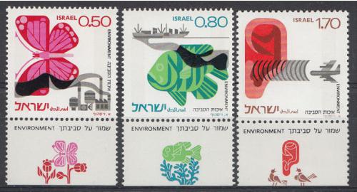 Poštovní známky Izrael 1975 Ochrana životního prostøedí Mi# 656-58