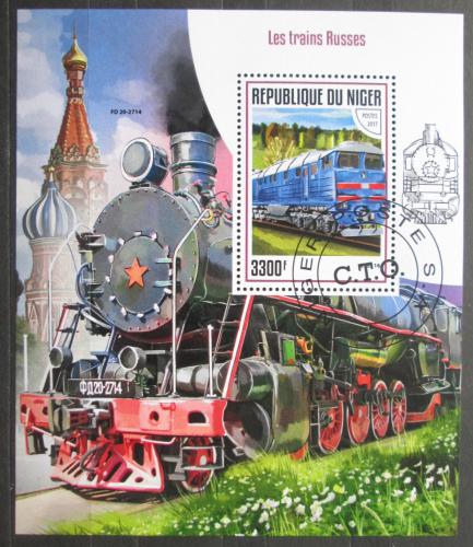 Poštová známka Niger 2017 Ruské lokomotívy Mi# Block 738 Kat 13€