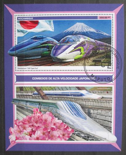 Poštová známka Mozambik 2017 Japonské lokomotívy Mi# Block 1263 Kat 20€ 