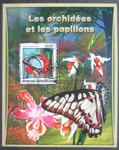 Poštová známka SAR 2017 Motýle a orchideje Mi# Block 1568 Kat 16€