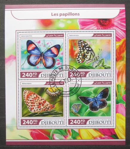 Poštové známky Džibutsko 2017 Motýle Mi# 1692-95 Kat 10€