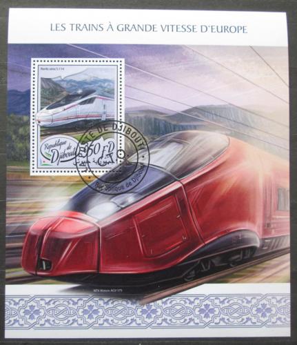 Poštová známka Džibutsko 2017 Moderní lokomotívy Mi# Block 837 Kat 10€