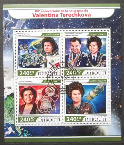 Poštové známky Džibutsko 2017 Valentina Tìreškovová Mi# 1638-41 Kat 10€