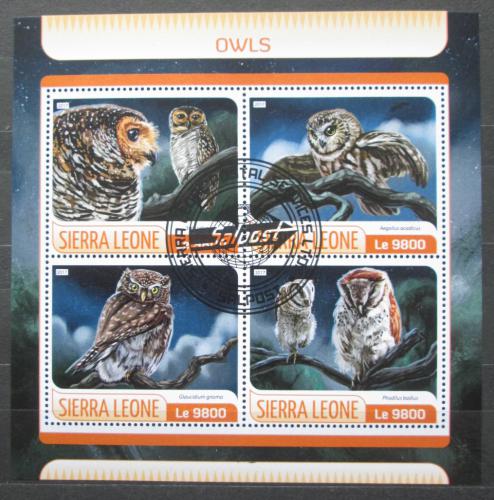 Poštové známky Sierra Leone 2017 Sovy Mi# 8610-13 Kat 11€