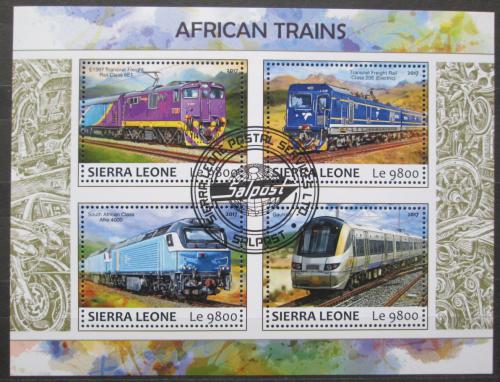 Poštové známky Sierra Leone 2017 Africké lokomotívy Mi# 8690-93 Kat 11€