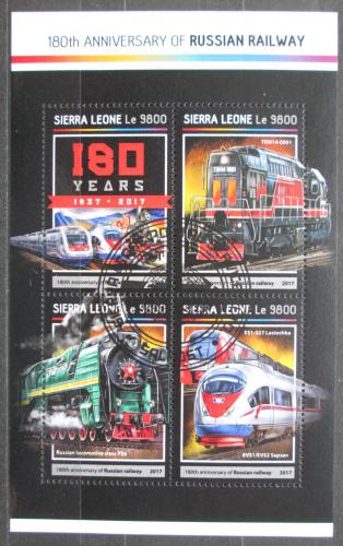 Poštové známky Sierra Leone 2017 Ruské lokomotívy Mi# 8145-48 Kat 11€