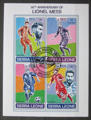 Poštové známky Sierra Leone 2017 Lionel Messi, futbal Mi# 8955-58 Kat 11€