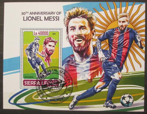 Poštová známka Sierra Leone 2017 Lionel Messi, futbal Mi# Block 1320 Kat 11€