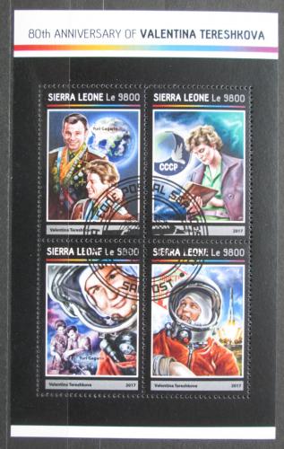 Poštové známky Sierra Leone 2017 Valentina Tìreškovová Mi# 8180-83 Kat 11€