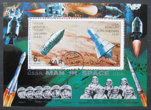 Poštová známka Jemen 1969 Prieskum vesmíru Mi# Block 104