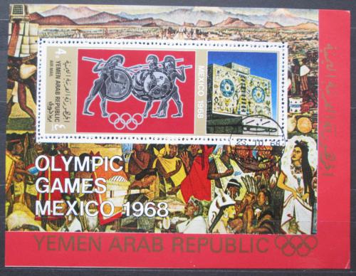 Poštová známka Jemen 1968 LOH Mexiko Mi# Block 76