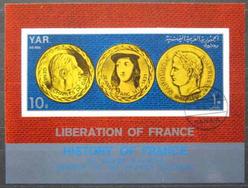 Poštová známka Jemen 1969 Francúzské dìjiny Mi# Block 116