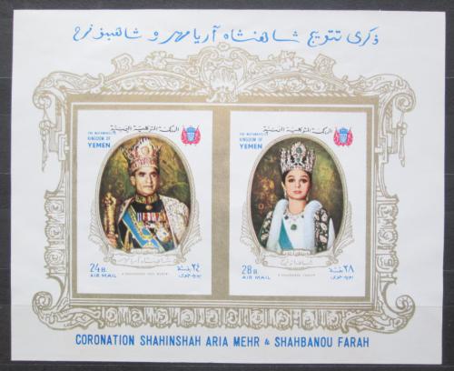 Poštové známky Jemen 1968 Iránský císaøský pár Mi# Block 125 Kat 10€