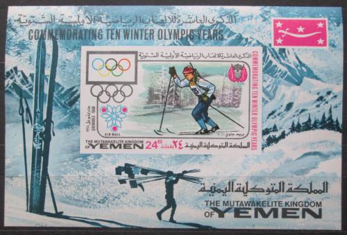 Poštová známka Jemen 1968 ZOH, bìh na lyžích Mi# Block 106 Kat 12€
