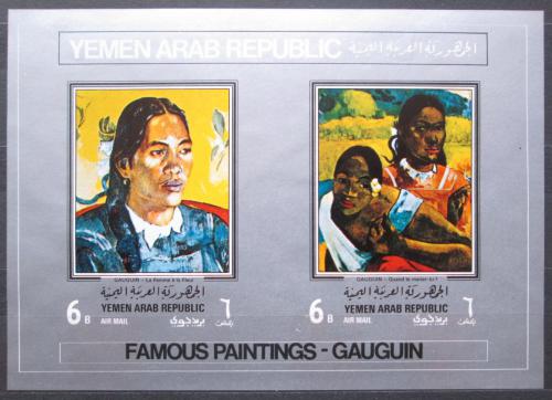 Poštové známky Jemen 1968 Umenie, Paul Gauguin Mi# Block 63 Kat 15€