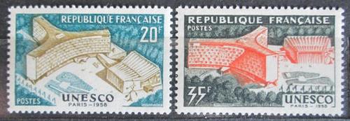 Poštové známky Francúzsko 1958 Budova UNESCO v Paøíži Mi# 1214-15