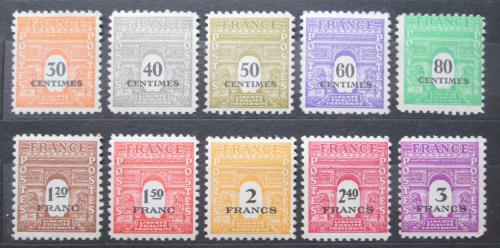 Poštové známky Francúzsko 1944 Nominální hodnoty Mi# 649-58