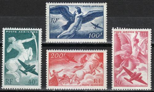 Poštovní známky Francie 1946 Letadla a mýtické postavy Mi# 748-51 Kat 12€