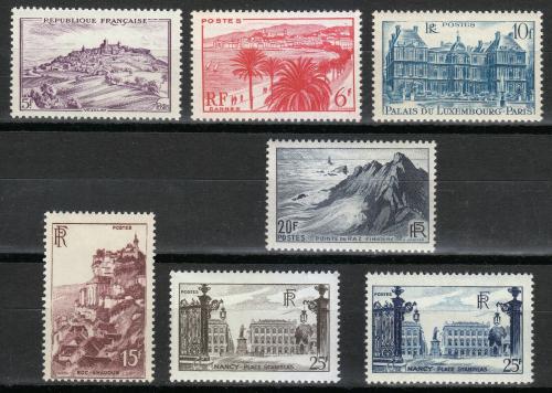 Poštové známky Francúzsko 1946 Turistické zaujímavosti Mi# 756-62 Kat 22€