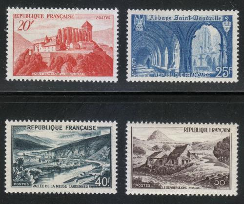 Poštové známky Francúzsko 1949 Turistické zaujímavosti Mi# 857-60 Kat 17€