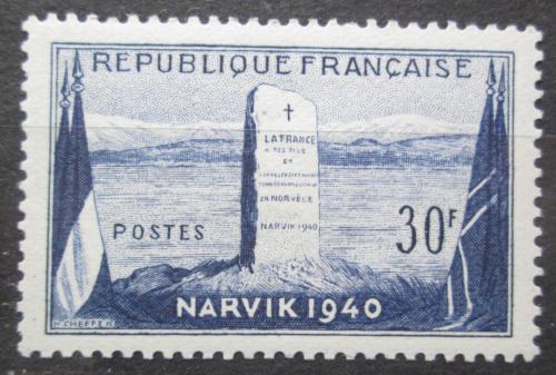 Po�tov� zn�mka Franc�zsko 1952 Bitka o Narvik, 12. v�ro�ie Mi# 940