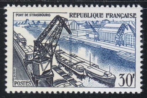 Poštová známka Francúzsko 1956 Prístav Straßburg Mi# 1108 Kat 14€
